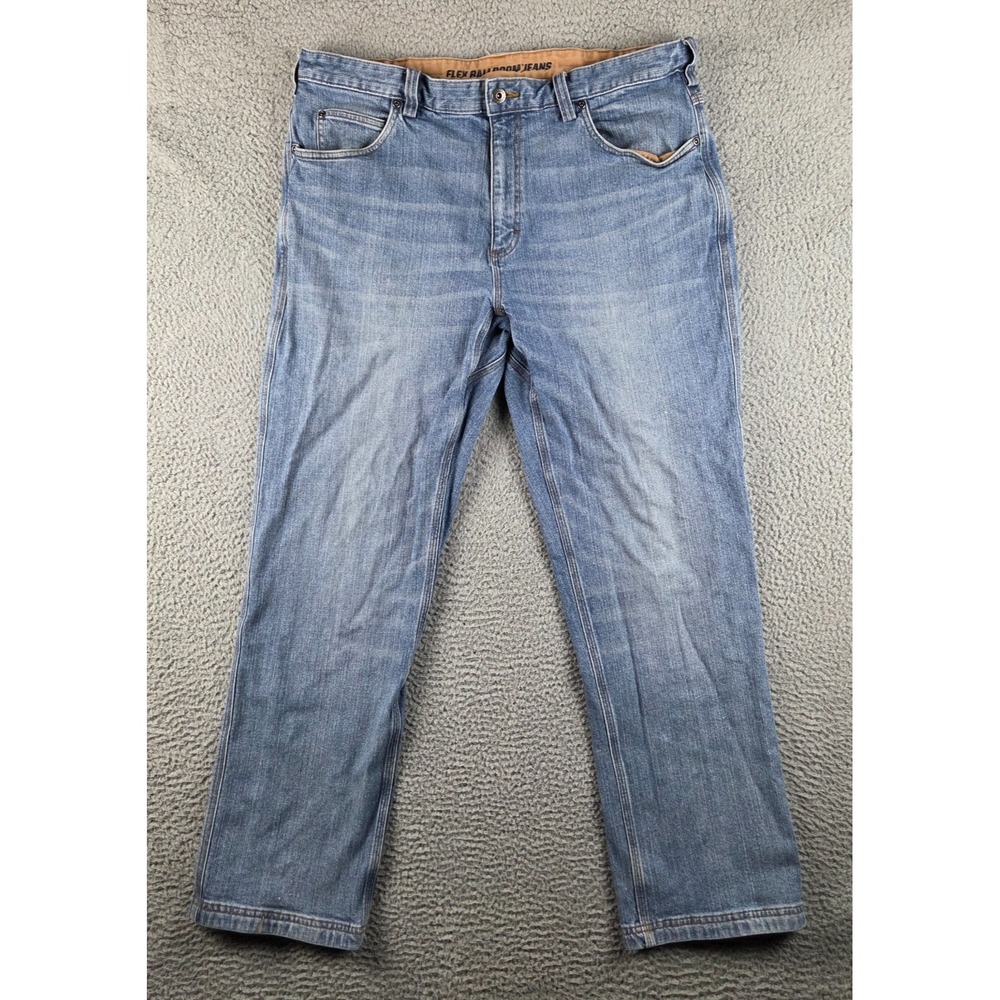 Duluth Trading Flex Ballroom Jeans Mens 38x32 (37x32) Blue Relaxed Fit Denim